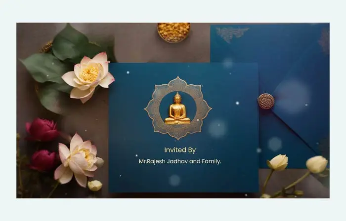 Buddhist Wedding Ceremony Invitation 3D Card